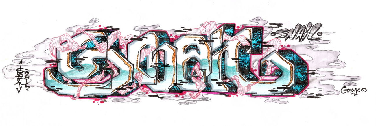 Graffiti Wall - Photo by GreKo - snail, battle (2016)