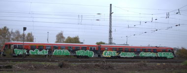 Graffiti Train in Kaiserslautern - Photo by Grumbeer - Pots, Usuck, Soja