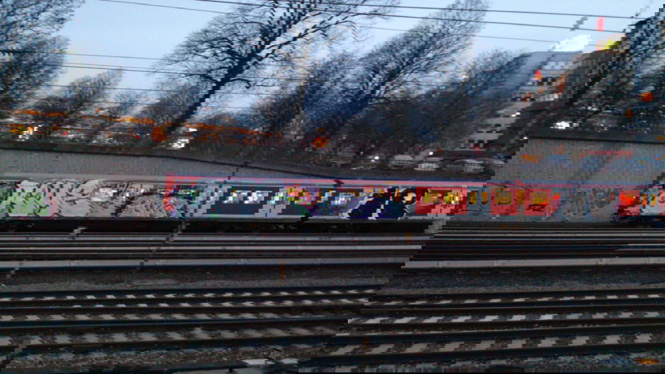 Graffiti Train in Hamburg - Photo by HAMBURG7 - rime, buzr, ip (2013)