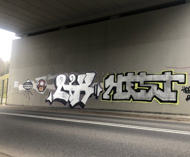 Graffiti Wall in Слупск - Photo by HESTONE - HEST, bombing, bridge (2019)