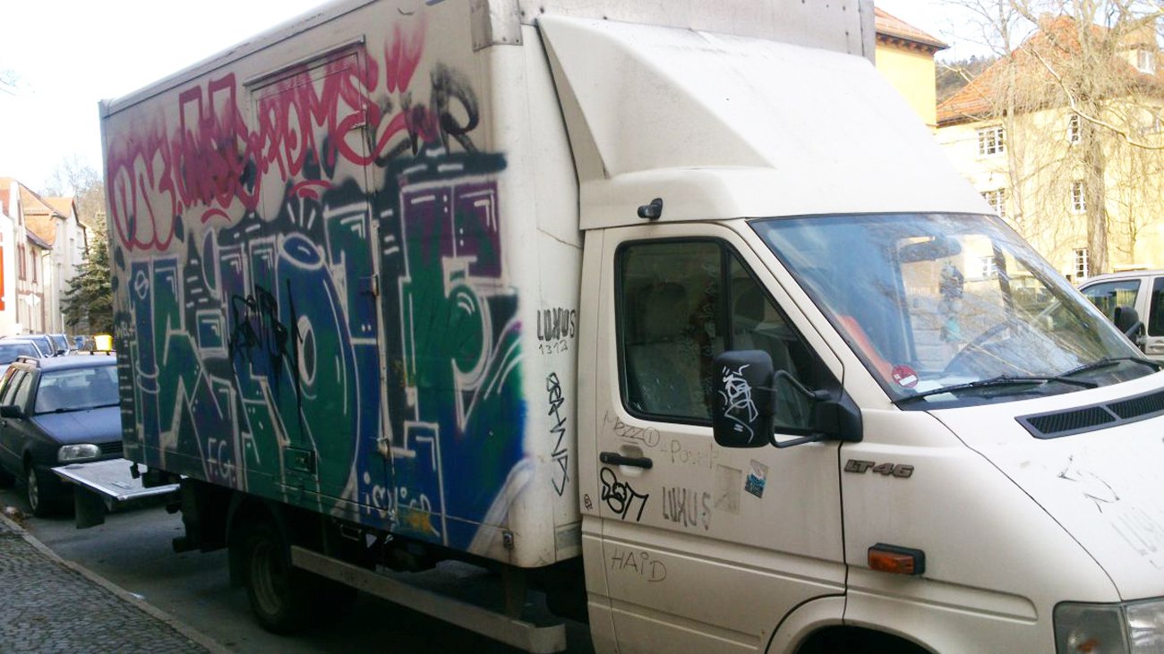 Graffiti Bombing in Jena - Photo by HOBO - K-HOLE;POME, EASTGERMANY (2013)