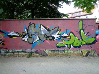 Graffiti Wall in Jena - Photo by HOBO - ISOE, MODI (2014)