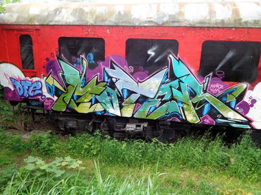 Graffiti Train in Jena - Photo by HOBO - MOTER, DFE (2014)