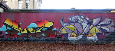 Graffiti Wall in Jena - Photo by HOBO - SUIT, BÖLK, 1ST (2014)
