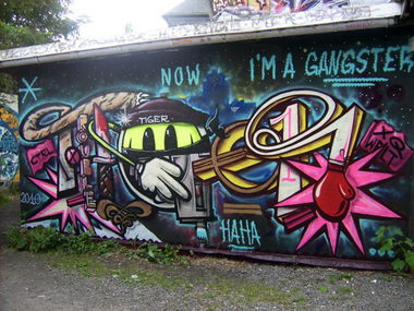 Graffiti Wall in Jena - Photo by HOBO - TIGER, XQ, WELT (2010)