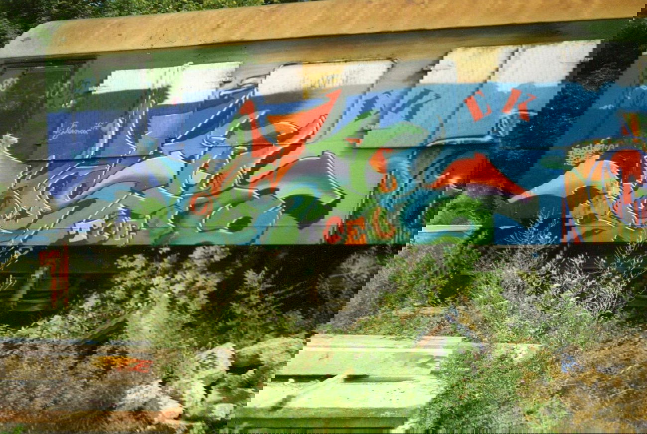 Graffiti Train in Jena - Photo by HOBO - POSER, TCE, CK (1997)