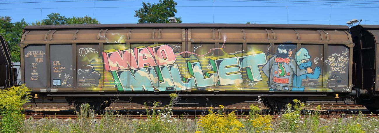 Graffiti Train - Photo by Hall3rOT - MAD, MULLET, JBCB