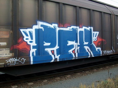 Graffiti Train - Photo by Hall3rOT - PFK, LEPAK, YO