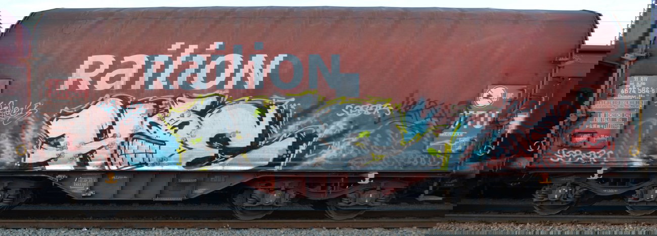 Graffiti Train - Photo by Hall3rOT - HOE, THE, HOES