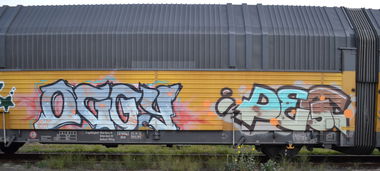 Graffiti Train - Photo by Hall3rOT - OGGY, RIF, PEG