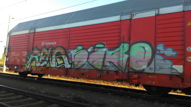 Graffiti Train - Photo by Hallunken - Rens, Büro
