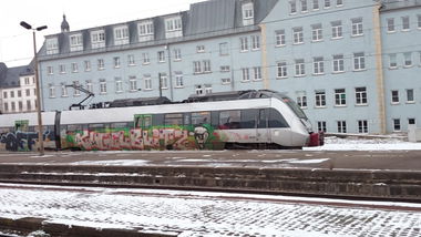 Graffiti Train - Photo by Hallunken - Kugelblitz, Nuke, Quake (2014)