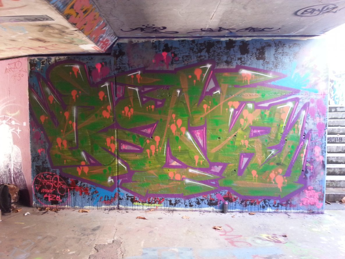 Graffiti Wall in Freiburg - Photo by Handkante - rambo, ramb, ramboe