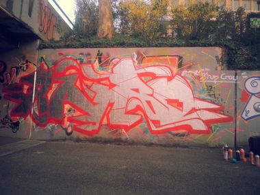 Graffiti Wall in Freiburg - Photo by Handkante - rambo, 420, ramboe