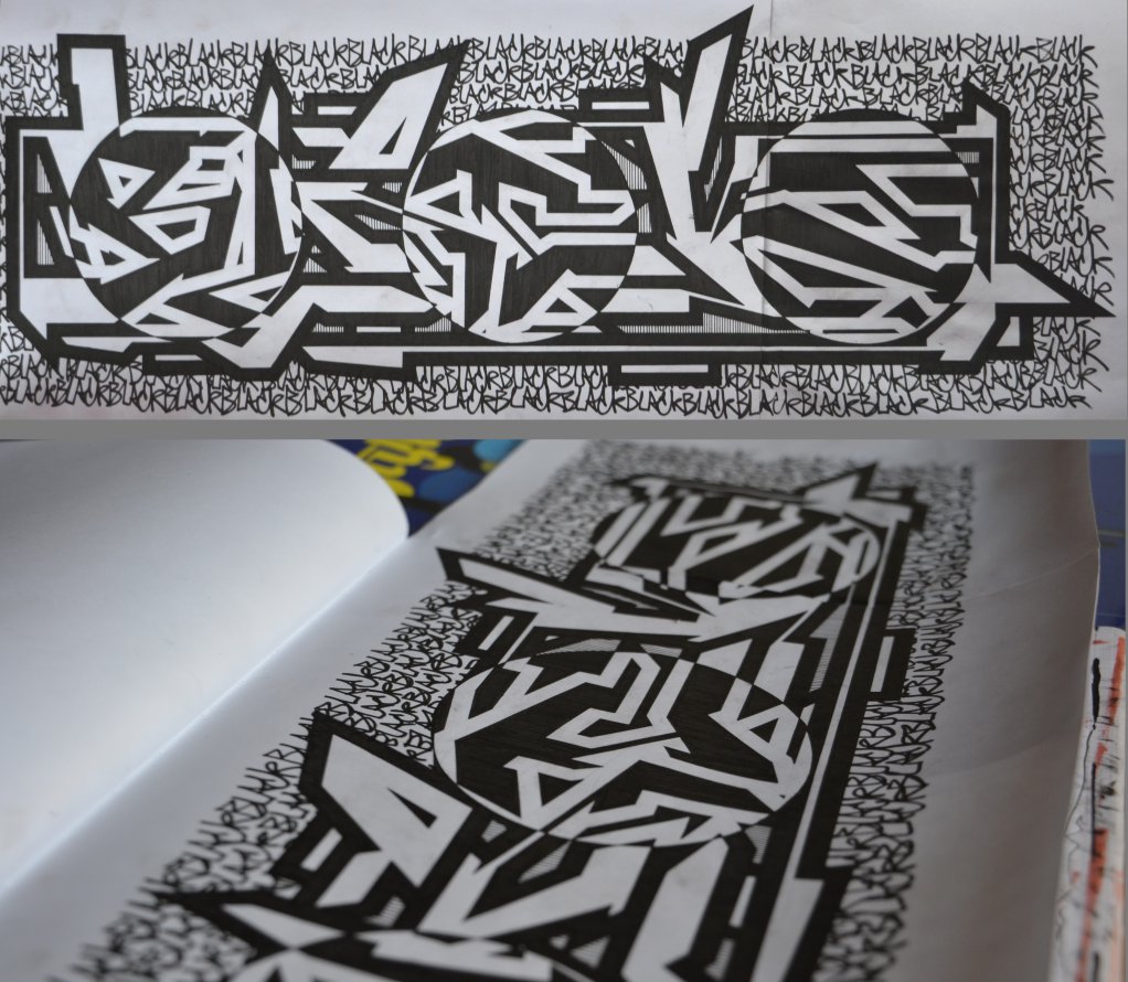 Graffiti Sketch - Photo by Hanebuechen - black, and, white (2014)