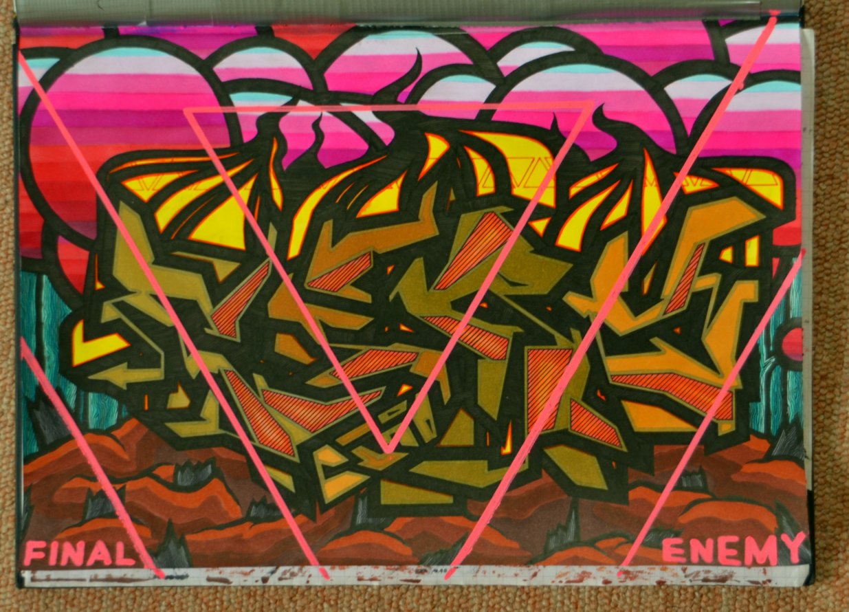 Graffiti Sketch - Photo by Hanebuechen - ciro, final, enemy (2014)