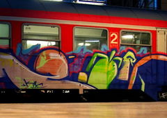 Graffiti Train - Photo by HansFirlefanz - zitro, kmc, hr