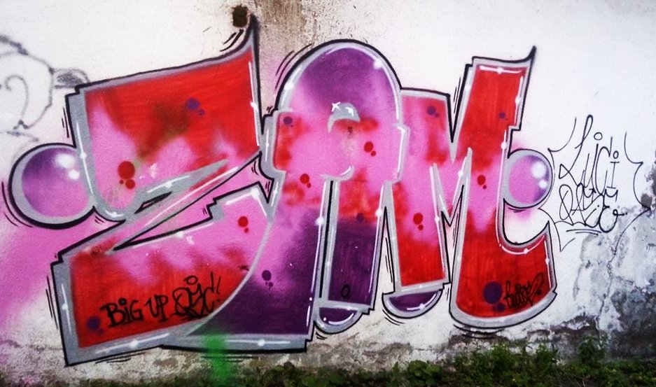 Graffiti Wall in Hunedoara - Photo by Haos1 - ZAM, ZAM, Big (2014)