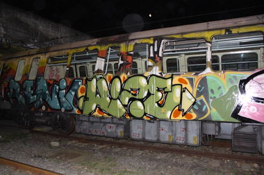 Graffiti Train in Bucure?ti - Photo by Haos1 - wize (2015)