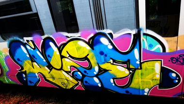 Graffiti Train in Timisoara - Photo by Haos1 (2015)