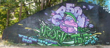 Graffiti Wall in Quedlinburg - Photo by HarzPiraten - Ironi, Toifl, Heis (2013)
