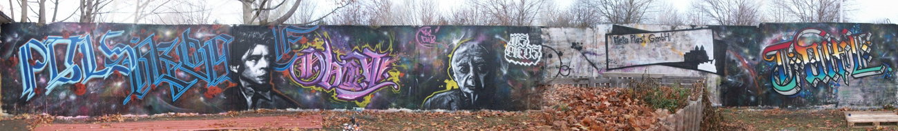 Graffiti Wall in Quedlinburg - Photo by HarzPiraten - Puls, Irone, Obäy (2012)