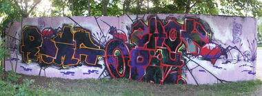 Graffiti Wall in Quedlinburg - Photo by HarzPiraten - Roma, Toifl, Obäy (2012)