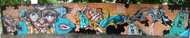 Graffiti Wall in Quedlinburg - Photo by HarzPiraten - Eimu, Oran, Heis (2010)