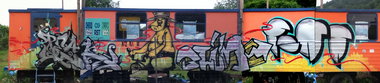 Graffiti Train in Thale - Photo by HarzPiraten - Peak, Heis, Blüm (2011)