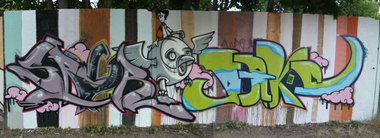 Graffiti Wall in Bad Grund - Photo by HarzPiraten - Spar, Heis, Dakc (2009)