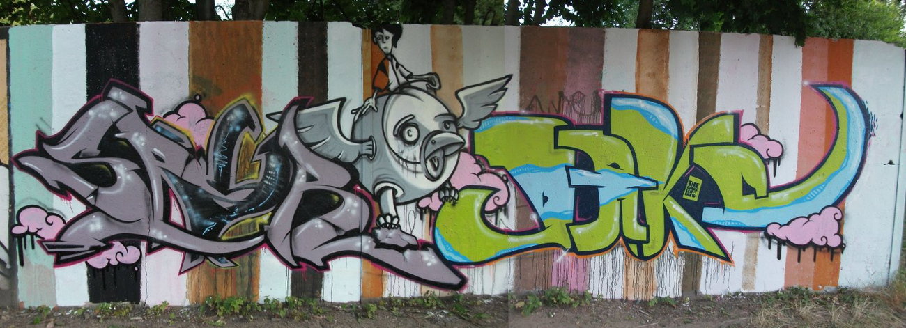 Graffiti Wall in Bad Grund - Photo by HarzPiraten - Spar, Heis, Dakc (2009)
