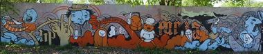 Graffiti Wall in Quedlinburg - Photo by HarzPiraten - Heis, Dino, Paris (2009)
