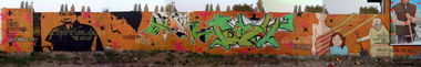 Graffiti Wall in Halle - Photo by HarzPiraten - Heis, Astma, Post (2005)