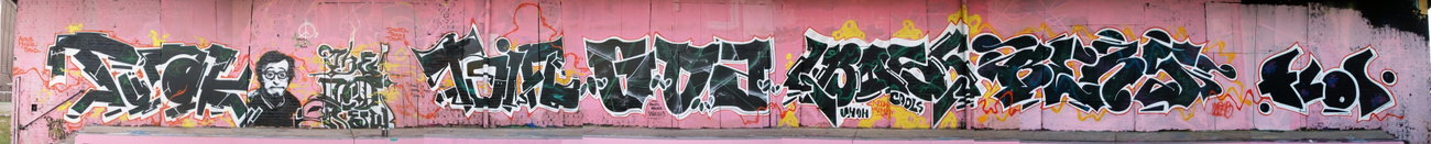Graffiti Wall in Magdeburg - Photo by HarzPiraten - Tüak, Huse, Heis (2013)