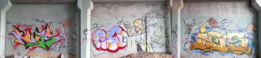 Graffiti Wall in Aschersleben - Photo by HarzPiraten - Muas, Pico, Eros (2014)