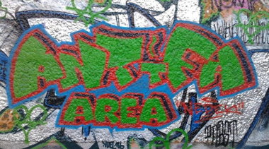Graffiti Wall in Berlin - Photo by Hauswart1120 - ANTIFA, NEDEK (2014)