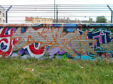 Graffiti Wall in Berlin - Photo by Hauswart1120 - AIKE, AIK (2015)