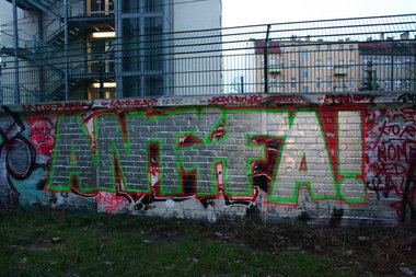 Graffiti Wall in Berlin - Photo by Hauswart1120 - NOMB, NEDEK, LAIKA (2015)