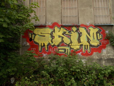 Graffiti Bombing in Berlin - Photo by Hauswart1120 - SKIN, JF (2011)