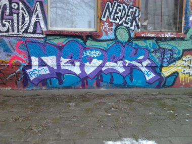 Graffiti Wall in Berlin - Photo by Hauswart1120 - NEDEK, NOMB, PFM (2015)
