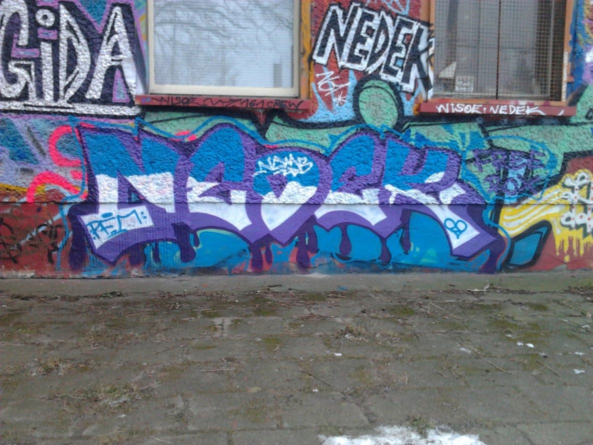 Graffiti Wall in Berlin - Photo by Hauswart1120 - NEDEK, NOMB, PFM (2015)
