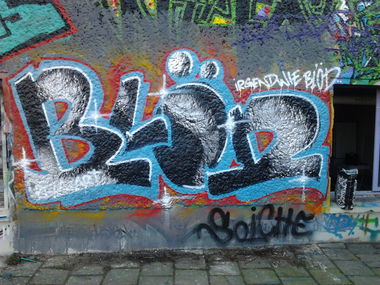 Graffiti Wall in Berlin - Photo by Hauswart1120 - BLÖD, PFM, ART (2016)