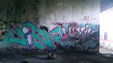 Graffiti Wall in Eisleben - Photo by Held - Nire, Nightmare, Noxik
