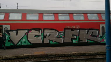 Graffiti Train in Eisleben - Photo by Held - VCR, FK, Lutherstadt