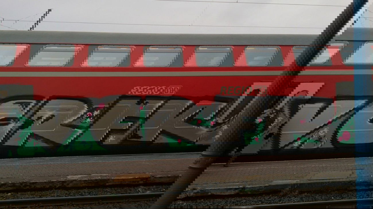 Graffiti Train in Eisleben - Photo by Held - VCR, FK, Lutherstadt