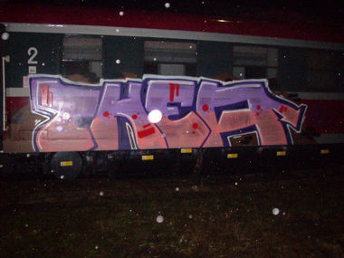 Graffiti Train in Lublin - Photo by Herbaczers - thea (2013)