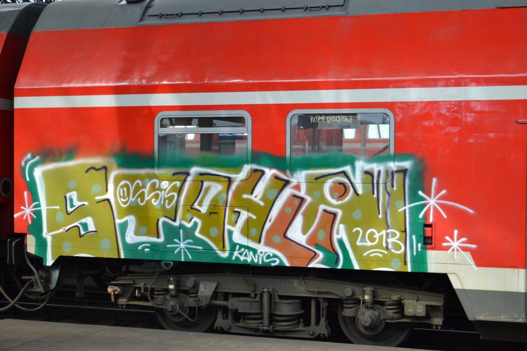 Graffiti Train in Leipzig - Photo by HerrAermel - Stahlin