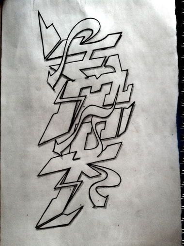 Graffiti Sketch - Photo by Heskart - hesk, blackbook, sketches (2015)