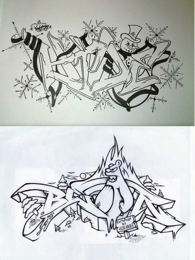 Graffiti Sketch - Photo by HideHauer - bear, one, hide (2014)