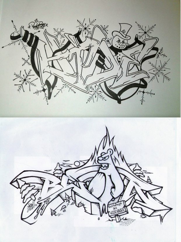 Graffiti Sketch - Photo by HideHauer - bear, one, hide (2014)